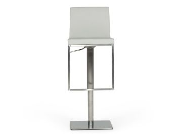 Folsum - Modern Light Grey & Brushed Stainless Steel Bar Stool