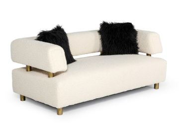 Gannet - Glam Beige Fabric Loveseat
