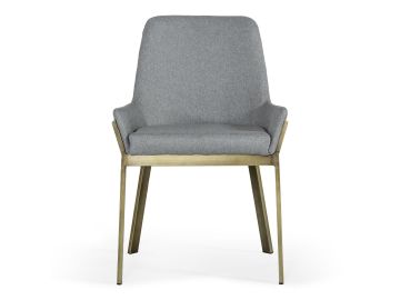Ganon - Modern Grey & Antique Brass Dining Chair