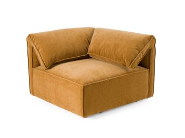 Gene - Modern Ochre Fabric Modular Corner Sectional Seat