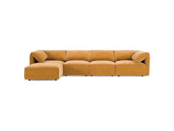 Gene - Modern Ochre Fabric Modular Sectional Sofa