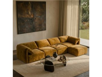 Gene - Modern Fabric Modular Corner Sectional Seat
