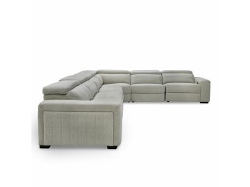 Gering - Modern Beige Fabric Sectional Sofa With 2 Power Recliners