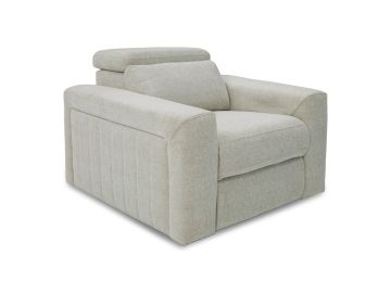Gering - Modern Beige Fabric Power Recliner Chair