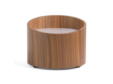 Geneva - Modern Walnut Round Nightstand