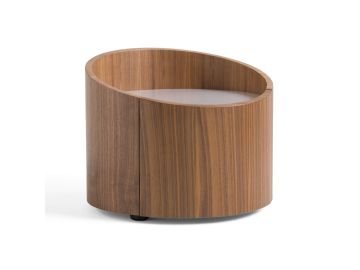 Geneva - Modern Walnut Round Nightstand