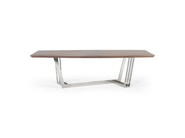 Gilroy - Modern Walnut & Stainless Steel Dining Table