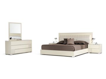 Grace Italian Modern Beige Bedroom Set