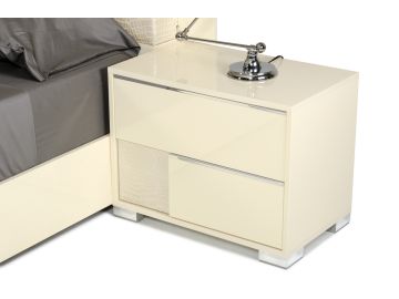 Grace Italian Modern Beige Nightstand