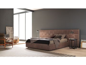 Lamod Italia Gradisca Modern Brown Leather Bed