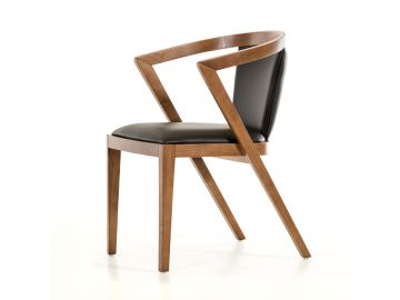 Modrest Gregor Mid-Century Black & Walnut Dining Chair