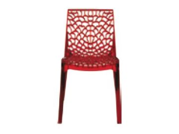 Gruvyer Modern Transparent Red Italian Dining Chair