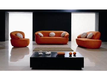 H01 Modern Orange Microfiber Lounge Chair