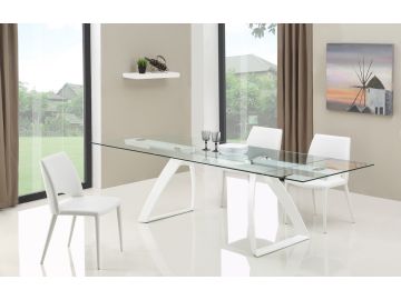 Harvey Modern Extendable Glass Dining Table