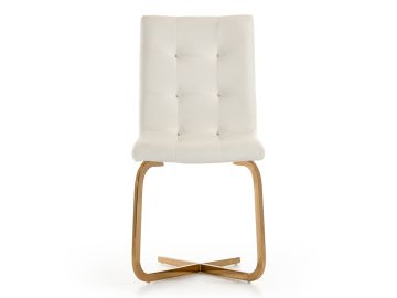 Haslet - Modern White & Rosegold Dining Chair (Set of 2)