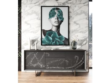 Hawick - Contemporary Dark Grey + Abstract White Paint Buffet