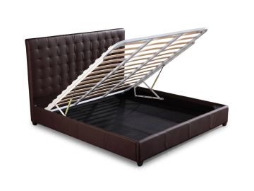 HD01 Modern Brown Bonded Leather Bed