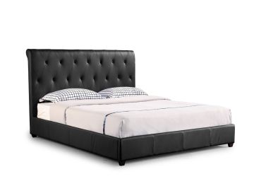 HD02 Modern Black Bonded Leather Bed