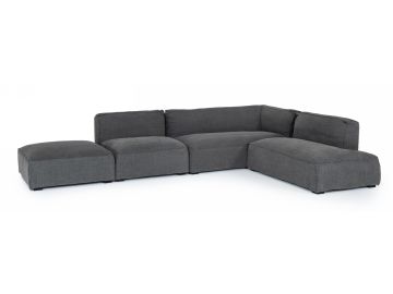 Hearn - Contemporary Dark Grey Fabric Modular Sectional Sofa