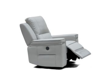 Hearst Modern Grey Leatherette Recliner Chair