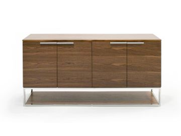 Heloise - Modern Walnut and Stainless Steel Buffet