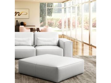 Lamod Italia Hollywood - Italian White Leather Ottoman