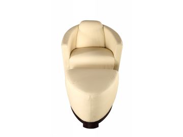 Hotel Off-White Leather Lounge Chair