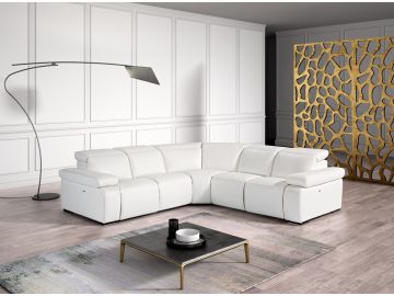 Lamod Italia Hyding - Italian Modern White Leather Sectional Sofa