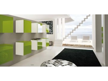 SMA lacquer shelves green and contemporary
