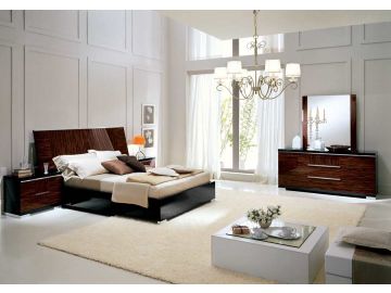 ALF Stromboli - Italian Modern Ebony Queen Bed