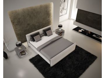 U504 Modern White Eco-Leather Bed