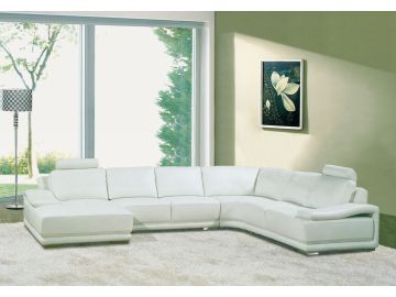 8007 Modern White Bonded Leather Sofa Set