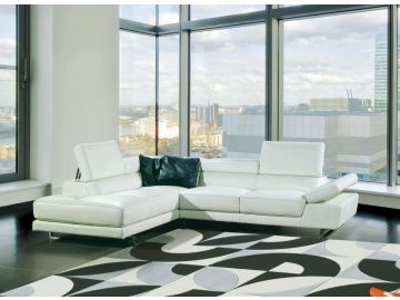 8018 Modern White Bonded Leather Sectional Sofa
