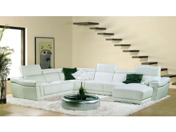 8009 Modern White Bonded Leather Sofa Set