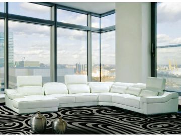 8022 Modern White Bonded Leather Sofa Set
