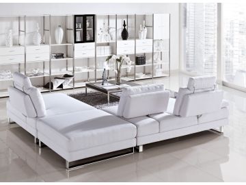 Vega Modern Fabric Sectional Sofa Set With Back Recliners