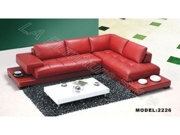 Moscow Modern Red Leather Sectional Sofa