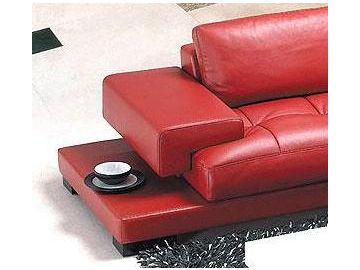 Moscow Modern Red Leather Sectional Sofa