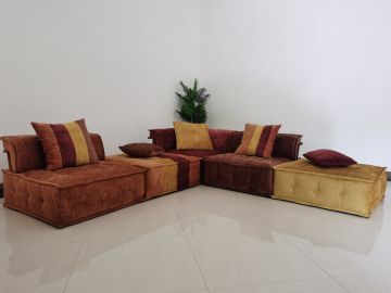 Dubai - Modern Multicolored Fabric Modular Sectional Sofa