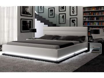 Infinity Contemporary White Platform Bed w/ Lights