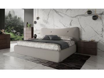 Alessia - Italian Modern Light Grey Upholstered Bed