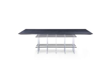 Inverness - Contemporary Black Oak + Acrylic Dining Table