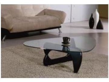 J059 Contemporary Black Coffee Table w/ Glass