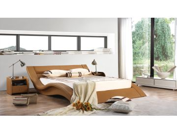 J223 Modern Camel Bonded Leather Bed