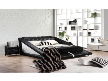 J231 Modern Black & White Bonded Leather Bed