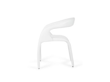 Jaden Contemporary White Leatherette Dining Chair