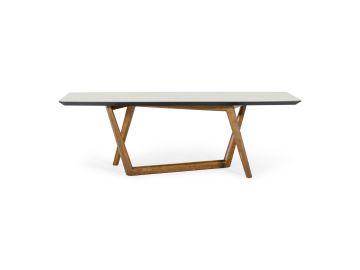 James - Contemporary Walnut & White Dining Table