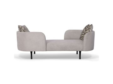 Jamie - Glam Light Grey Fabric Two Seater Chaise