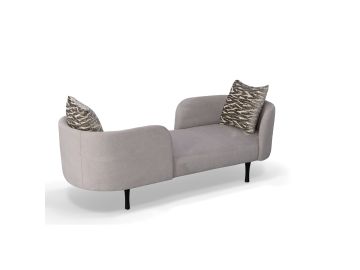 Jamie - Glam Light Grey Fabric Two Seater Chaise