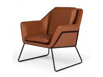 Jennifer - Industrial Brown Eco-Leather Accent Chair